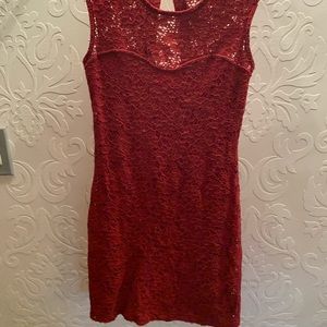Red Bodycon Lace Dress